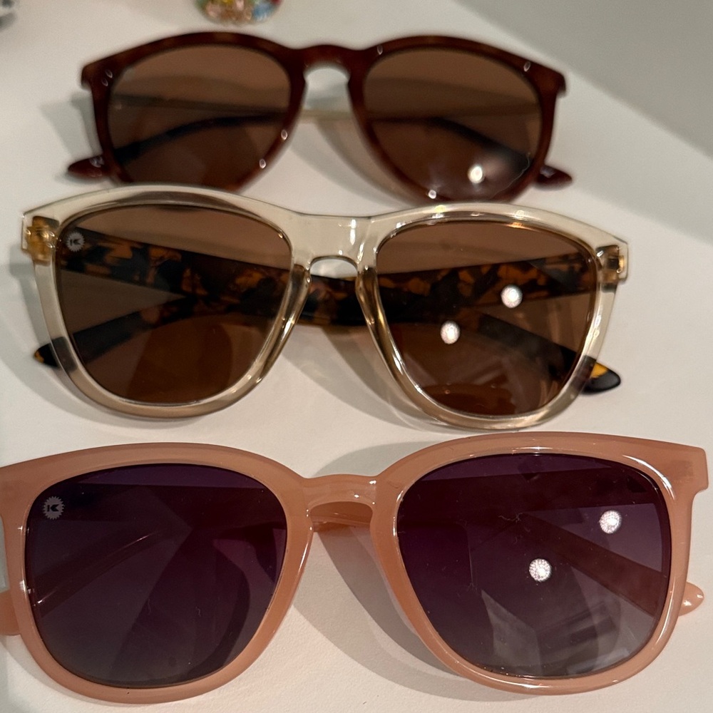 Knockaround Stylish Sunglasses in Brown, Tan/clear, and Rose